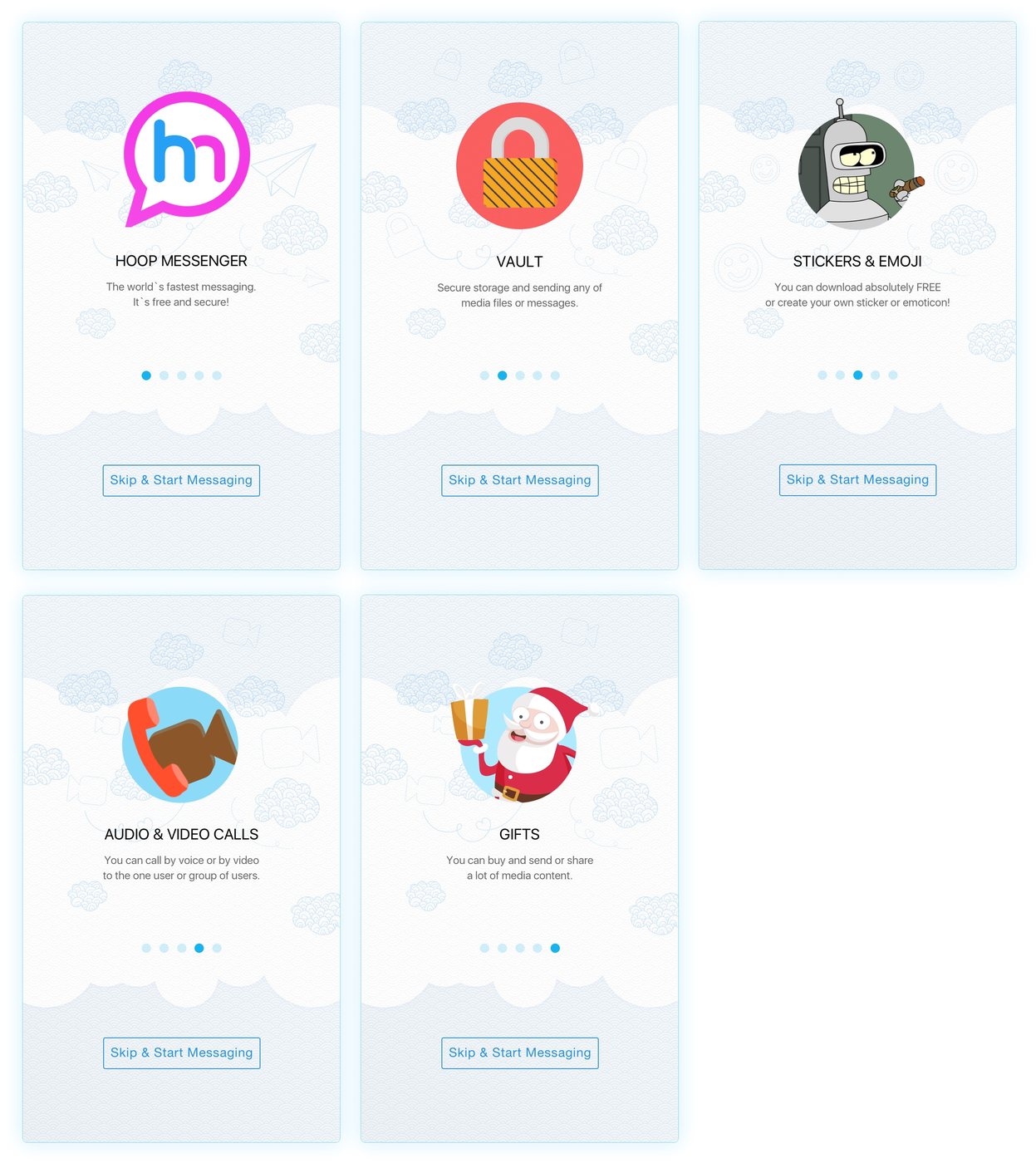 Mobile onboarding screens